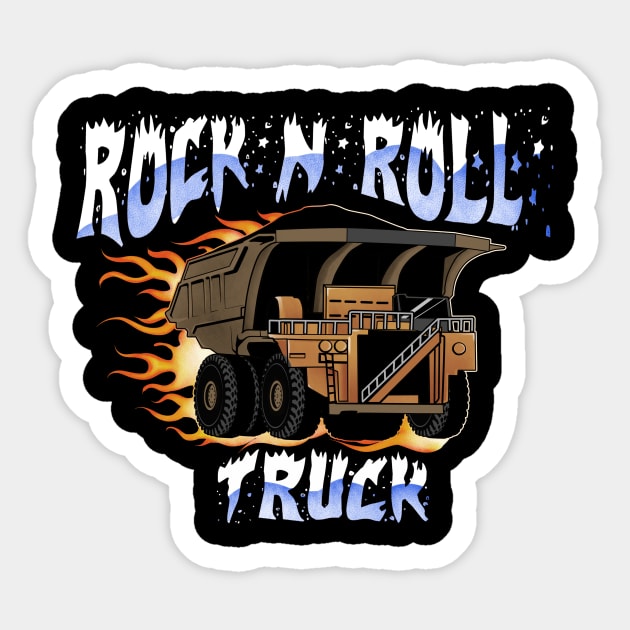 Rock and Roll Truck Sticker by damnoverload